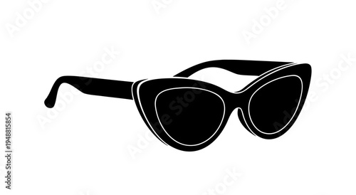 Retro Cat Eye Sunglasses Vector Illustration - Vintage Eyewear Design