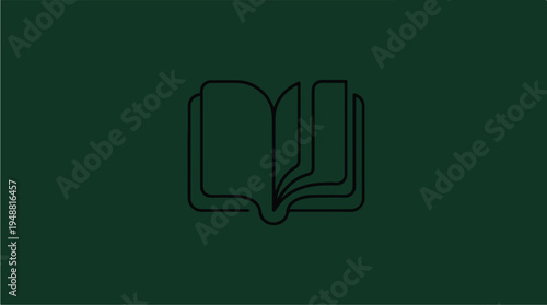 Open Book Icon Dark Green 1.