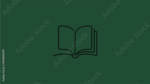 Open Book Icon Graphic.