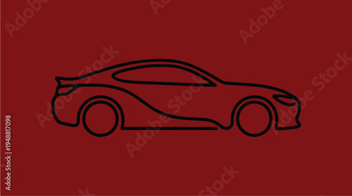 Car Sports Vehicle Line Art.