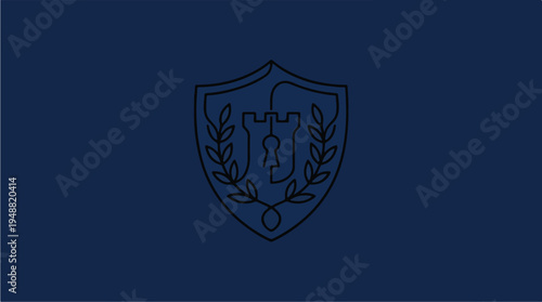 Dark Blue Shield Emblem Logo.