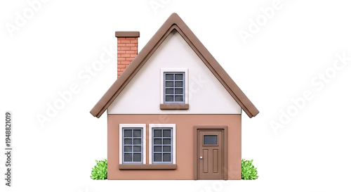 3D Render of a Cartoon-Style House