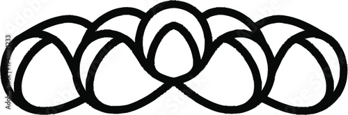 Black intricate woven Celtic knot design isolated on transparent background for decoration