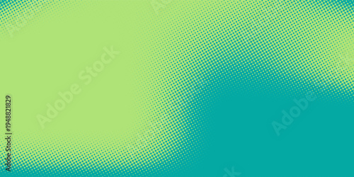 Abstract Green and Blue Halftone Background with Retro Pop Art Dotted Pattern for Modern Creative Flyer, Youthful Poster Design, Digital Marketing and Web Header.