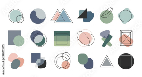 Abstract Geometric Shapes and Forms Collection.