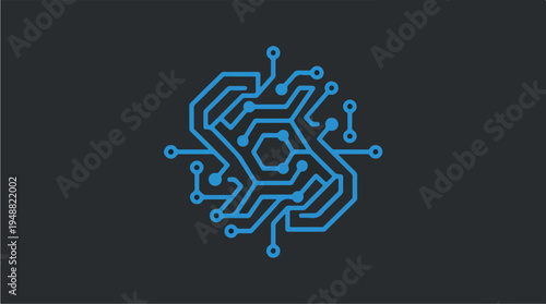 Blue Circuit Board Design Pattern.