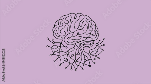 Brain with neural network connections.
