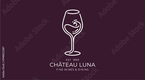 Chateau Luna Wine Logo Design.