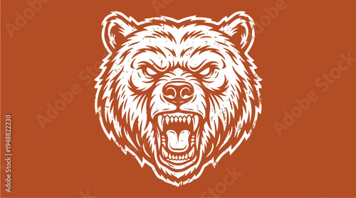 Fierce Angry Bear Head Logo.