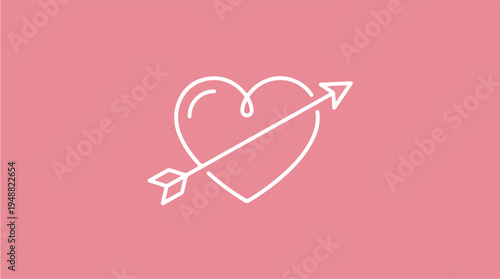 Heart with white love arrow.