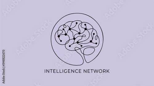 Intelligence Network Brain Logo.