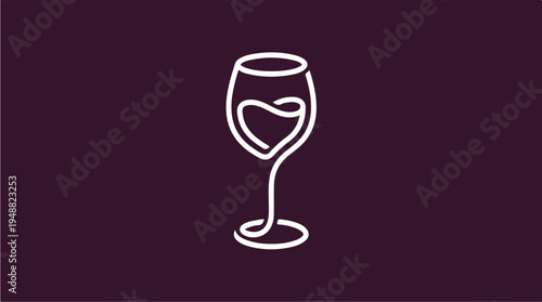 Wine Glass with Heart Design.