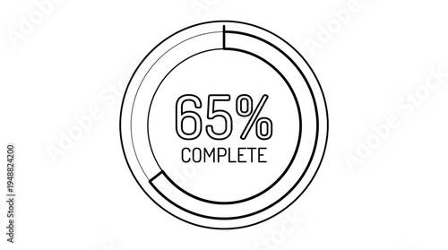 Circular progress indicator showing 75 percent completion with bold arc and minimal clean design