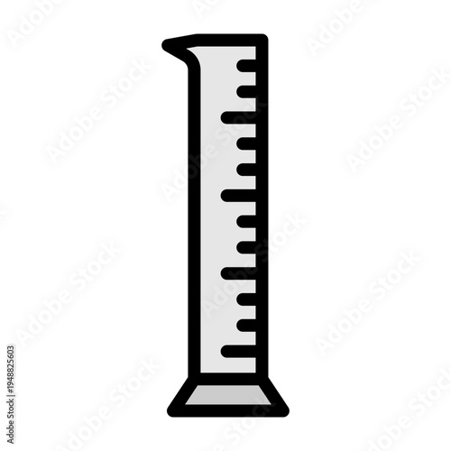 Graduated Cylinder Vector Filled Icon Design