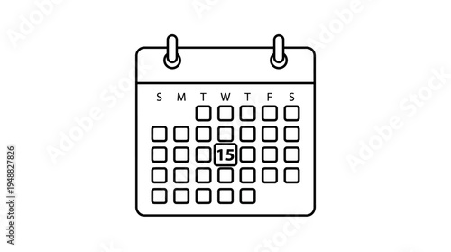 Calendar icon highlighting a specific date for scheduling and planning.