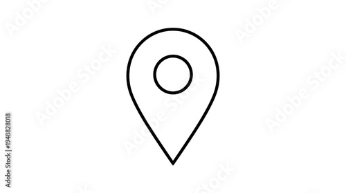 : Location pin icon representing geolocation and destination in digital mapping