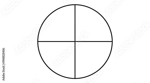 Pie chart showing equal distribution across four sections for clear proportional representation.