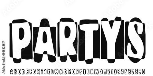 Playful cartoon Font, funky typeface for joyful brings life designs like children's artwork, birthday invitations, playful branding, cartoon Font, funky typeface