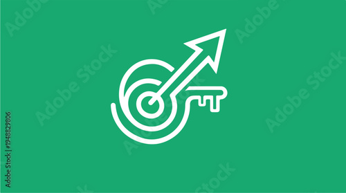 Green target with white key.