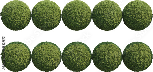 Array of vibrant green textured spheres, showcasing their intricate granular surface and organic appeal