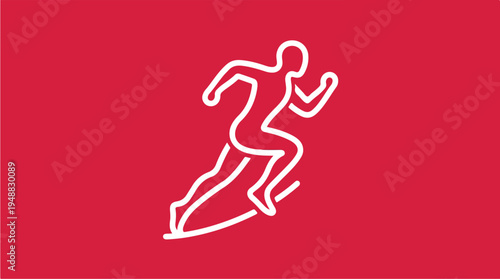 Runner in Motion White Outline.