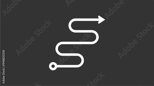 White arrow on black background 1.