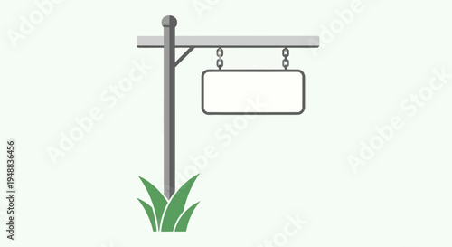 Blank Sign Post with Green Grass.
