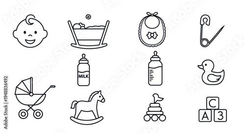 Baby care and nursery items collection.