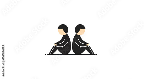 Two businessmen sitting back to back.