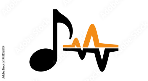 Music note with sound wave symbol.