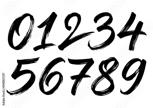 数字セット（筆文字・手書き・描き文字）