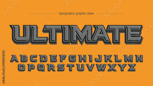 A typography graphic style showcasing the ultimate font with alphabet letters