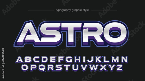 A graphic designer showcasing a typography style with the ASTRO font on a black background