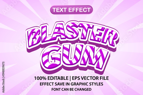 blaster gum 3d editable text effect
