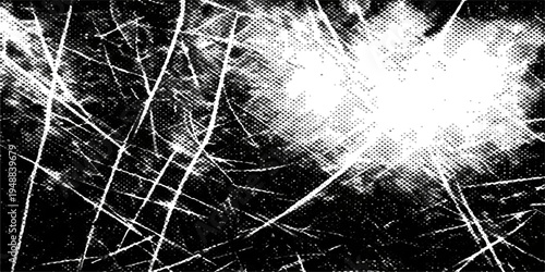 Abstract a striking display of intricate scratch textures, artistic rendering featuring a compelling interplay of light and shadow, revealing a captivating abstract artwork.