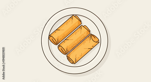 Spring rolls on a plate served.
