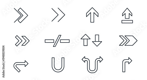 Collection of various arrow symbols.