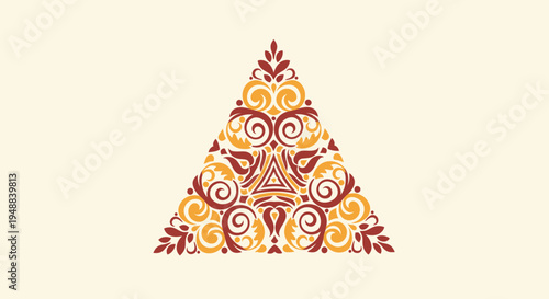Triangle Shaped Decorative Art Design Element.