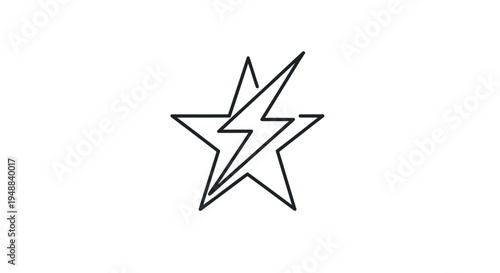 Star with lightning bolt symbol icon.