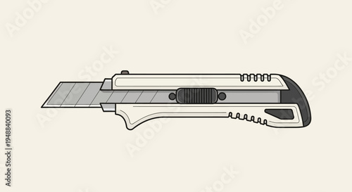 Utility knife with metal blade.