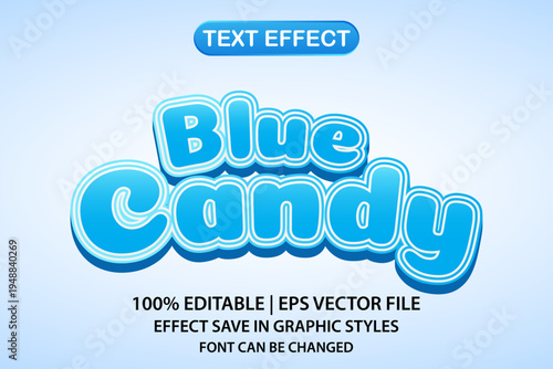 blue candy 3d editable text effect
