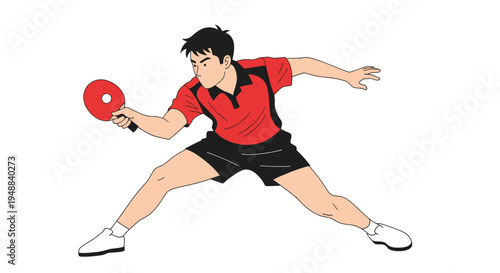 Man Playing Table Tennis Sport.