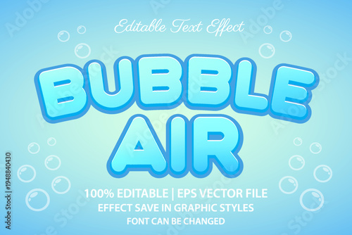 bubble air 3d editable text effect