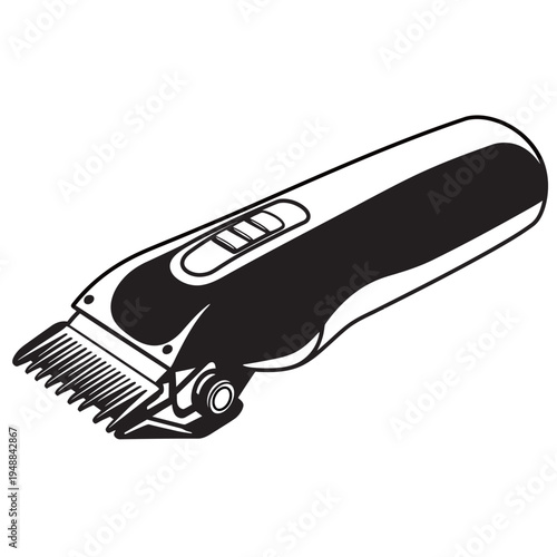 Electric Hair Clipper Vector Illustration - Professional Barber Trimmer Icon for Haircut Salon and Grooming Services