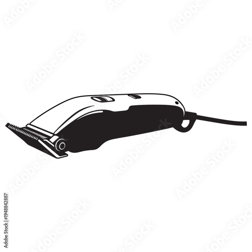 Electric Hair Clipper Vector Illustration - Professional Barber Trimmer Icon for Haircut Salon and Grooming Services