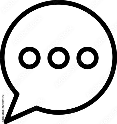 Minimal Outline Chat Bubble Icon for Messaging and Communication