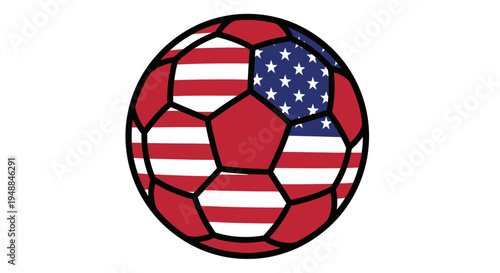 USA Soccer Ball with American Flag Design