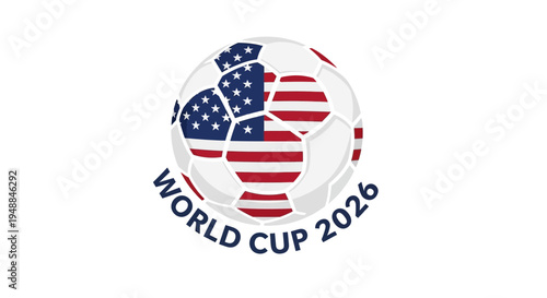 USA World Cup 2026 Soccer Ball Logo on White Background
