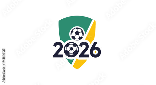 2026 Soccer Championship Logo with Football and Shield
