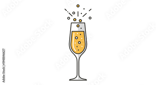 Champagne Flute Bubbles Celebration
